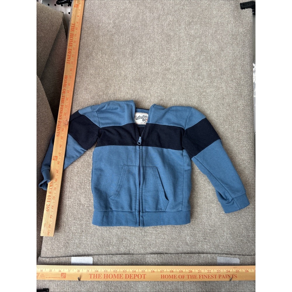 Huntington BC Boys Size 4T  Blue Stripped Zippered Hoodie